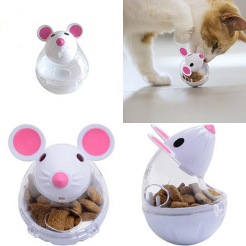 Pet Cat Mice Food Tumbler Toy Ball Διαδραστικό παιχνίδι τροφοδοσίας γατών με χρήση παζλ Παιχνίδι Ενδιαφέρον Πλαστικός διανομέας τροφής για γάτες