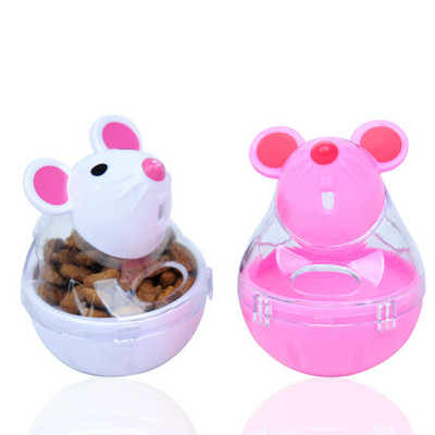 Pet Cat Mice Food Tumbler Toy Ball Διαδραστικό παιχνίδι τροφοδοσίας γατών με χρήση παζλ Παιχνίδι Ενδιαφέρον Πλαστικός διανομέας τροφής για γάτες