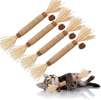 ATUBAN Cat Toys, Feather Toy Kitten Chew Stick Treat with Bell for Cleaning Teeth Indoor Kitty Teaser Wand Bunny Molar Snack