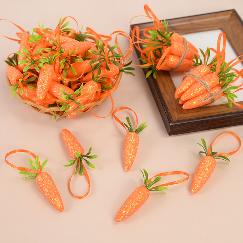 10 buc. Mini morcovi de Paște, spumă artificială, morcovi, pandantive agățate pentru acasă, pentru decorațiuni pentru petreceri de Paște, jucării pentru copii, cadouri