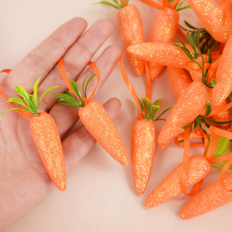 10 buc. Mini morcovi de Paște, spumă artificială, morcovi, pandantive agățate pentru acasă, pentru decorațiuni pentru petreceri de Paște, jucării pentru copii, cadouri