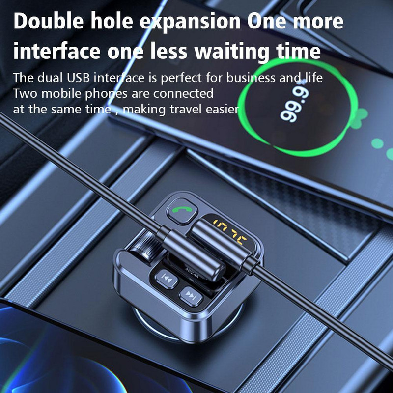 Nou transmițător FM Mâini libere Auto Bluetooth 5.1 MP3 Bluetooth Modulator Aux Player FM Charge Player PD30W Stereo Rapid Car Adapter G6I6