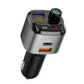 1 ΤΕΜ Πομπός αυτοκινήτου Bluetooth 5.0 FM QC3.0 Τύπος C PD Απάντηση Ραδιοδιαμορφωτής Μαύρο Γρήγορο Handsfree αυτοκινήτου Ασημί Φόρτιση Κλήσεις I3G0
