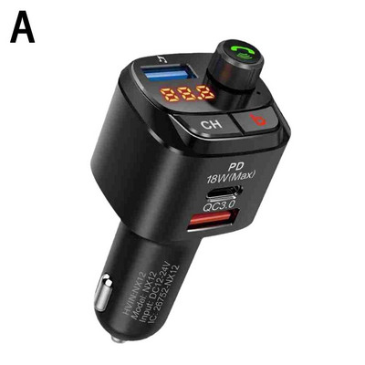 1 ΤΕΜ Πομπός αυτοκινήτου Bluetooth 5.0 FM QC3.0 Τύπος C PD Απάντηση Ραδιοδιαμορφωτής Μαύρο Γρήγορο Handsfree αυτοκινήτου Ασημί Φόρτιση Κλήσεις I3G0