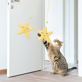 Εσωτερικά κρεμαστά ελαστικά παιχνίδια για γάτες με κουδούνι αυτοθεραπευόμενο ραβδί κατοικίδιο ζώο πεταλούδα Caterpillar Dragonfly Cats Αξεσουάρ γρασίδι