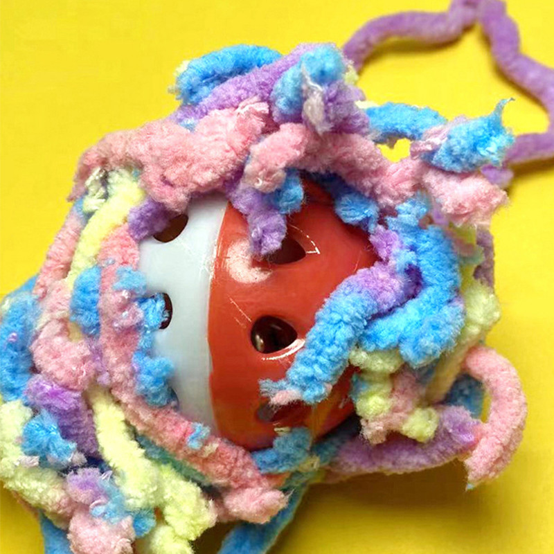 Pisici amuzante Jucărie de pluș Minge de lână din lână Pisici Minge pentru dentiție Zărăneală interactivă de mestecat Produse interactive pentru pisici pentru cadouri pentru animale de companie