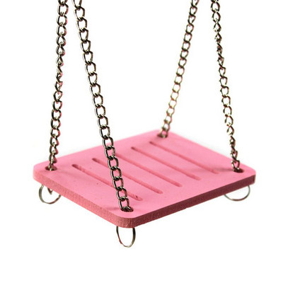 Παιχνίδια χάμστερ Swing Hanging Gadget Ξύλινο κλουβί Αξεσουάρ Προμήθειες Amuse Mouse ροζ