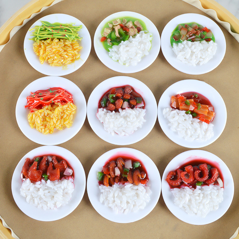 Szimulált rizs hamis ételborító Rizsmodell Konyhai kellékek Édes asztaldíszek Étterem ablak Lakberendezés