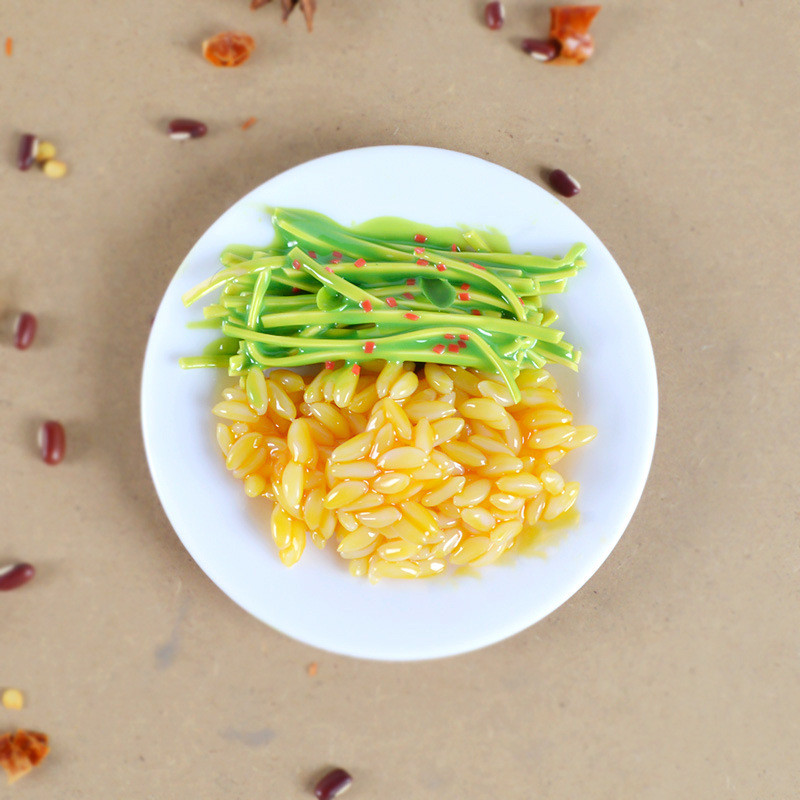 Szimulált rizs hamis ételborító Rizsmodell Konyhai kellékek Édes asztaldíszek Étterem ablak Lakberendezés