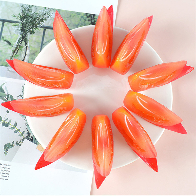 Simulált paradicsomos hamis étel Hamis zöldség-gyümölcs mesterséges uborka szeletek otthoni dekoráció konyhai fotózás kellékek