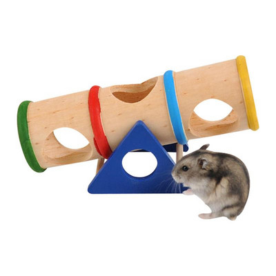 Jucărie din lemn tunel balansoar Jucărie din lemn tunel pentru hamster Jucărie din lemn Şoareci de mestecat Jucării pentru cuşcă Accesorii pentru trunchi Ascunzătoare Tub pentru exerciţiu