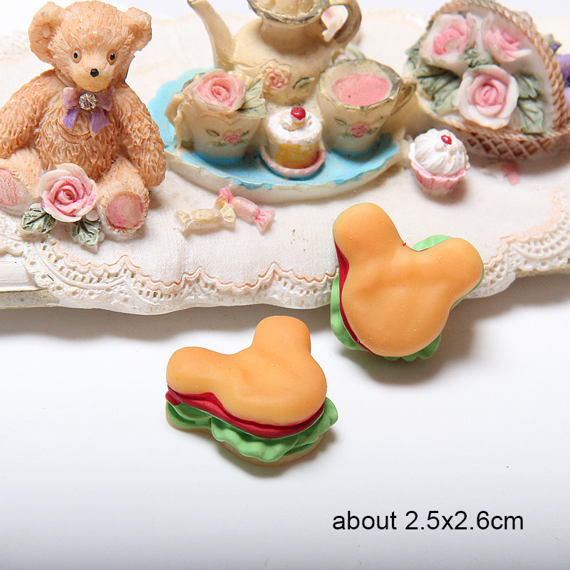 5 bucăți simulare Hamburger Puff Pâine prăjită Ornamente pentru mâncare falsă Urs în miniatură căpșuni Puf Hamburger Artificial Accesoriu DIY