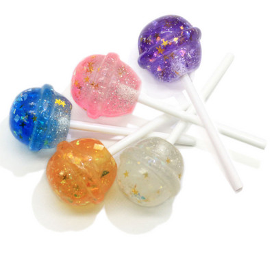 5 τμχ Simulation Shiny Powder Lollipop Artificial Food Game Miniature Decorment for Home Mini Ornaments Shop Window Display Prop