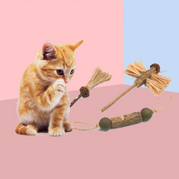 Естествени плодове Matatabi Cat Snacks Sticks Catnip Pet Cat Molar Toothpaste Rod Kitten Cleaning Teeth Tool Pet Cat Chew Ball Toys
