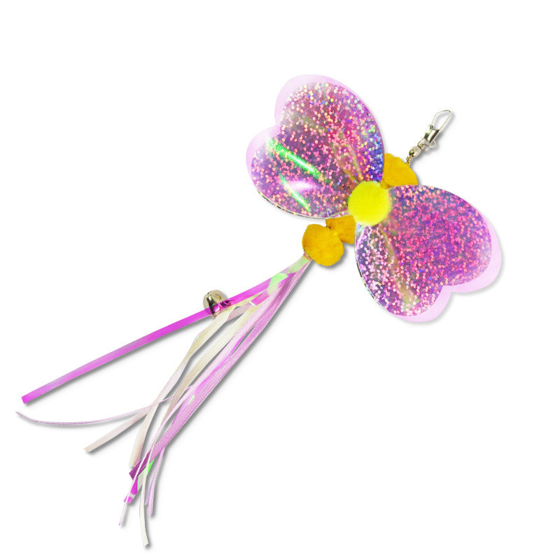 4 DB kisállatkellékek macska kötegelő pálca utántöltő Vicces pillangó cica ugrató bot csere utántöltő tartozék plüss bojt macskajátékok