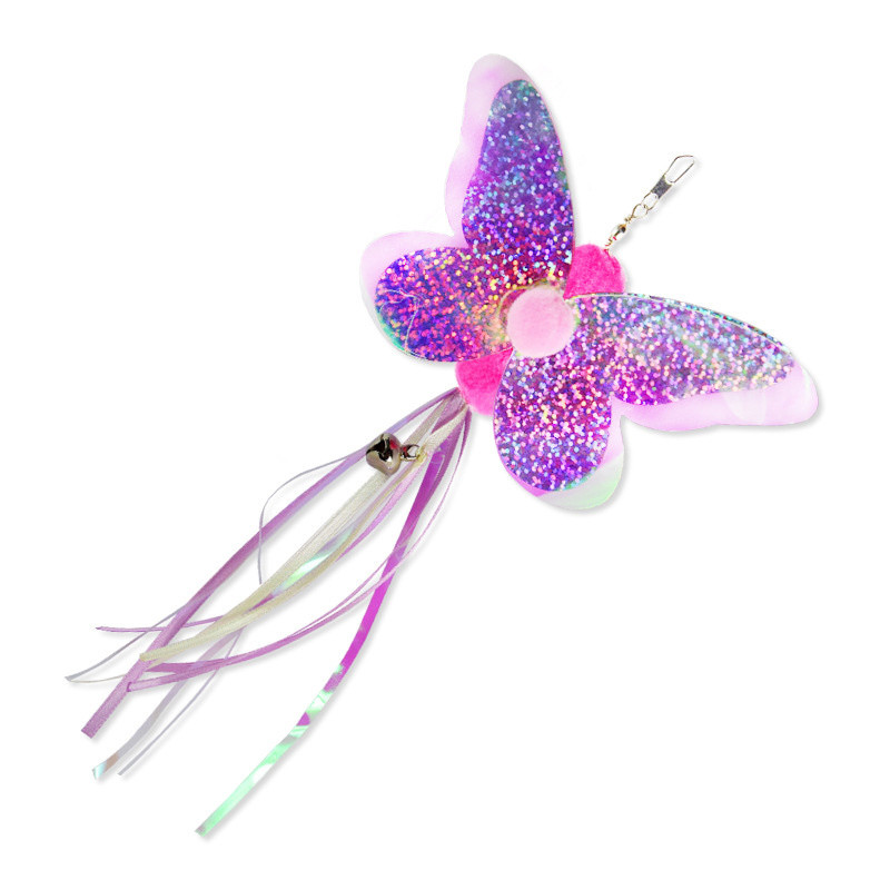 4 DB kisállatkellékek macska kötegelő pálca utántöltő Vicces pillangó cica ugrató bot csere utántöltő tartozék plüss bojt macskajátékok