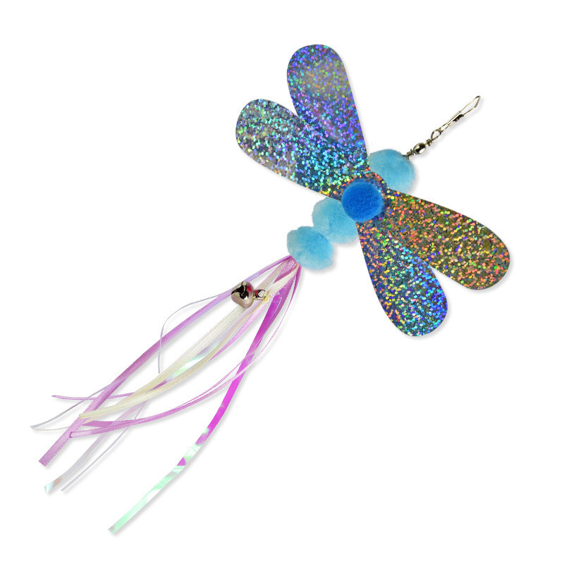 4 DB kisállatkellékek macska kötegelő pálca utántöltő Vicces pillangó cica ugrató bot csere utántöltő tartozék plüss bojt macskajátékok