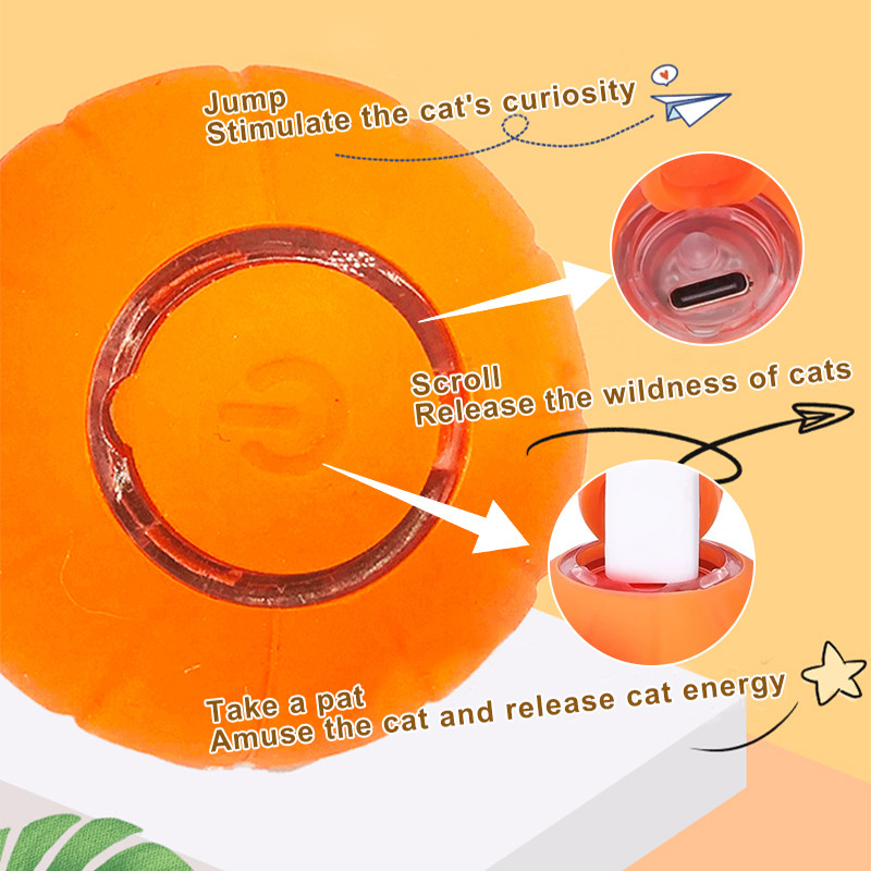 Elektromos macskajáték Intelligens, automatikusan guruló, pattogó labdás játékok macskáknak Interaktív játékok Kiképző Önmozgó cica kisállat kiegészítők