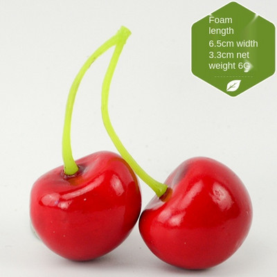 1 τεμ. Fake Cherry τεχνητό φρούτο μοντέλο προσομοίωσης Cherry Ornament Craft Food Photography Props Διακοσμήσεις για το πάρτι γάμου για το σπίτι