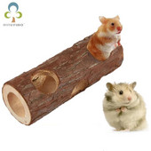 Hamster Natural Wooden Tunnels Tubes Αξεσουάρ αξεσουάρ για σκύλους γάτες εσωτερικού χώρου Hideout Tunnel Tunnel Molar