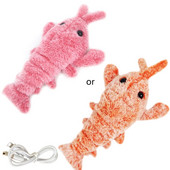 Electric Moving Cat Kickers Lobster Toy Realistic Wiggle Shrimp βελούδινα διαδραστικά παιχνίδια για γάτες και σκύλους που πλένεται