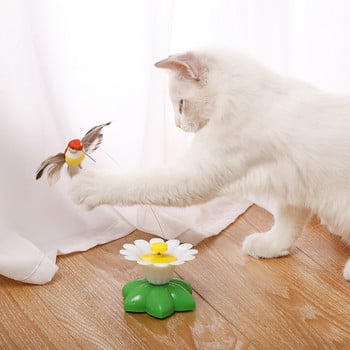 Играчка за котка Автоматично електрическо въртене Цветна пеперуда Форма на животно Пластмасова играчка за котка Смешно домашно куче Коте Интерактивна играчка за обучение