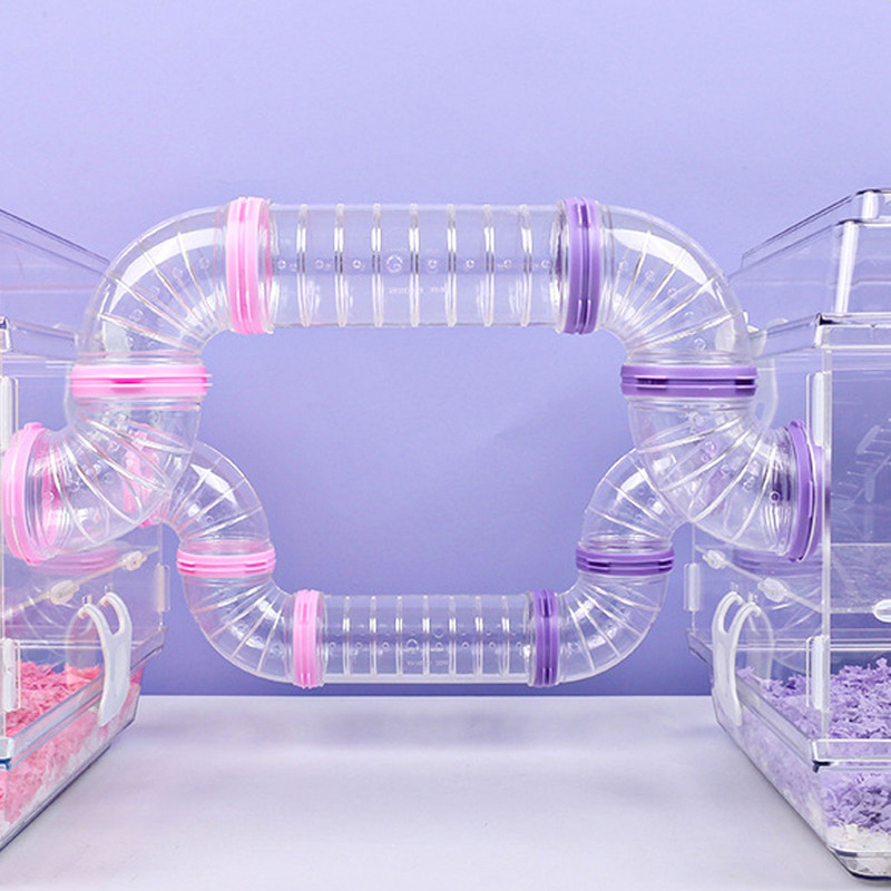 Set de jucării pentru hamster pentru animale de companie, transparent, porci, tunel pentru arici, instrumente de joc, culoare solidă, pentru accesorii pentru animale mici