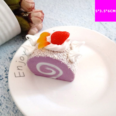 Szimulációs torta Hamis gyümölcs kenyér modell Svájci tekercs bolt kirakata Otthon Hűtőszekrény Dec. Ételfotózás kellékek Őszi dekoráció