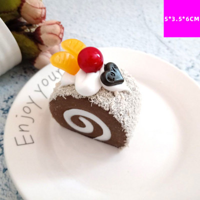 Szimulációs torta Hamis gyümölcs kenyér modell Svájci tekercs bolt kirakata Otthon Hűtőszekrény Dec. Ételfotózás kellékek Őszi dekoráció