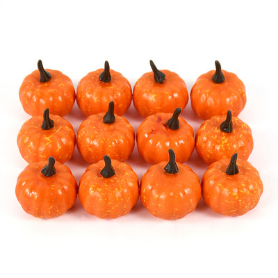 12db Halloween hab mesterséges sütőtök DIY hamis zöldségek díszszimulációs növény otthoni dekoráció barkácsoláshoz, Halloween dekoráció