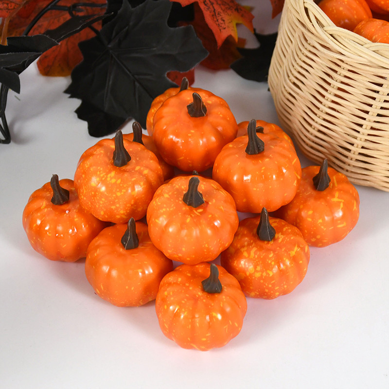 12db Halloween hab mesterséges sütőtök DIY hamis zöldségek díszszimulációs növény otthoni dekoráció barkácsoláshoz, Halloween dekoráció