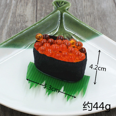 Szimuláció Halikra Sushi Modell PVC Hamisítvány Japán étel Kijelző Fényképezés Kellékek Dekoráció Valósághű gyanta dísz