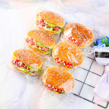 Pu Simulation Διακοσμητικό μοντέλου χάμπουργκερ Δημιουργικό τεχνητό ψωμί σάντουιτς Ψυγείο Αυτοκόλλητα σκοποβολής Fake Bread Food