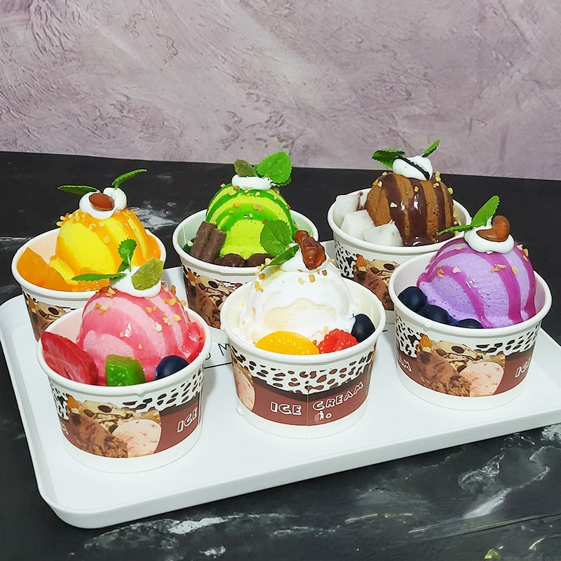 1db szimulációs kúpos fagylalt hamis Haagen Dazs golyós fagylalt gyümölcsös fagylalt csésze kellékek születésnapi parti rendezvény helyszíne kézműves díszítés