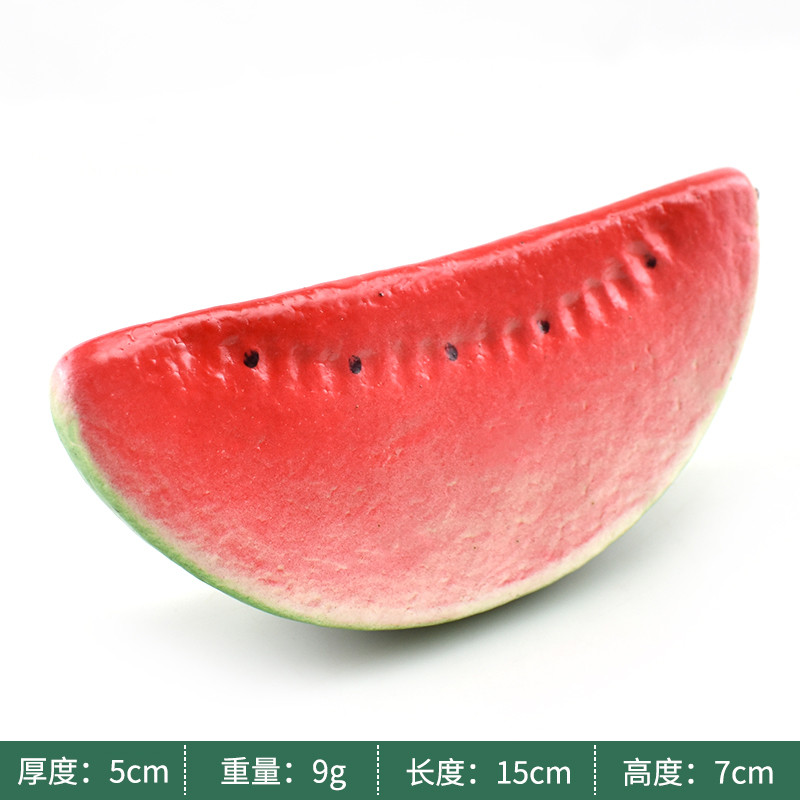 Műanyag szimuláció Görögdinnye Mesterséges Kreatív Hamis gyümölcs Dekor Kézműves Ételfotózás Kellékek Gyermekkora nevelési Ajándékok