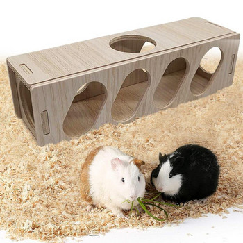 Hamster Toys Tunnel Escape Toy Hamster Wooden Hide House Εύκολο στην εγκατάσταση Ξύλινα παιχνίδια πολλαπλών χρήσεων για χάμστερ Εκπαίδευση άσκησης