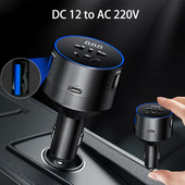 Inverteres autós töltő 12V 220V 110V PD Type-C QC3.0 USB aljzat autós töltőadapter 24V Auto Power Converter konverter 12v a 220v