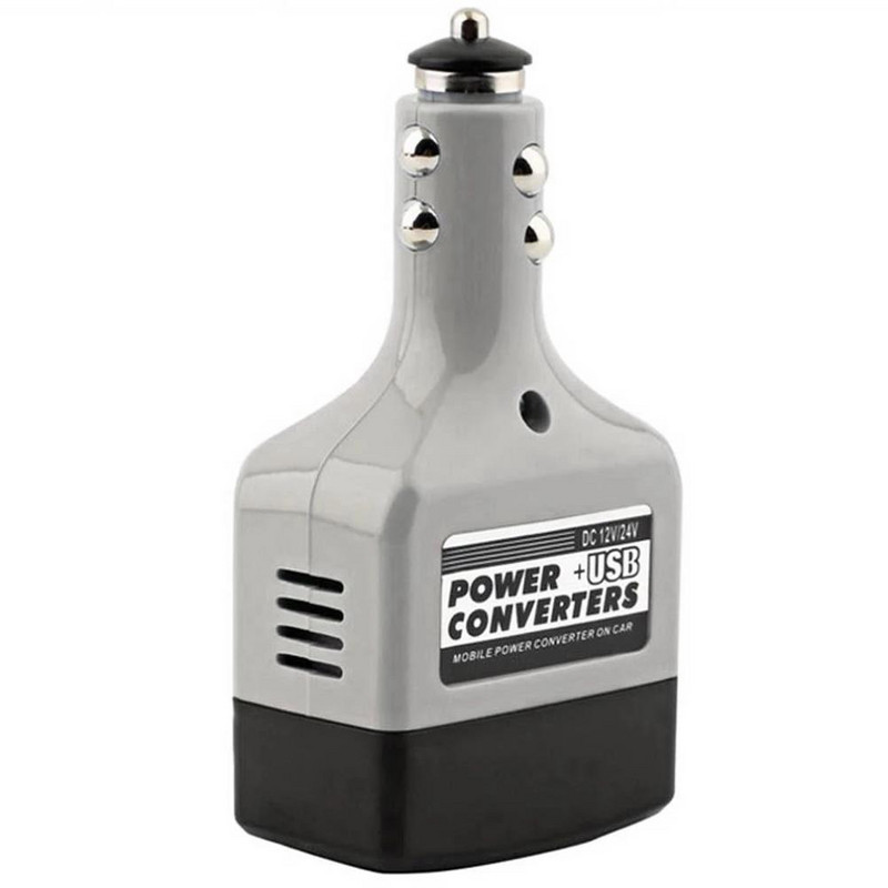 Universalus automobilio mobilusis maitinimo keitiklio adapteris 12V/24V į 220 USB automobilinis maitinimo keitiklis, naudojamas visiems mobiliesiems telefonams