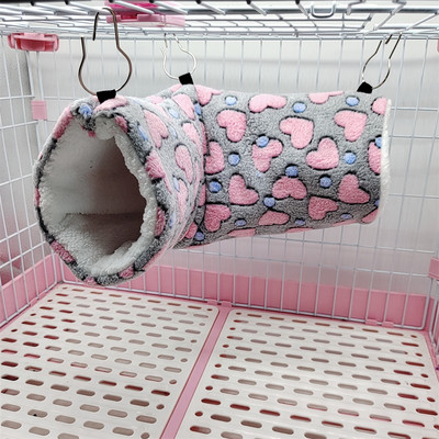 Hamsteri de pluș din bumbac Heart Solf Tuneluri de joacă Cuib cald de iarnă pentru dihor, cobai, veverițe, jucării pentru animale mici, accesorii