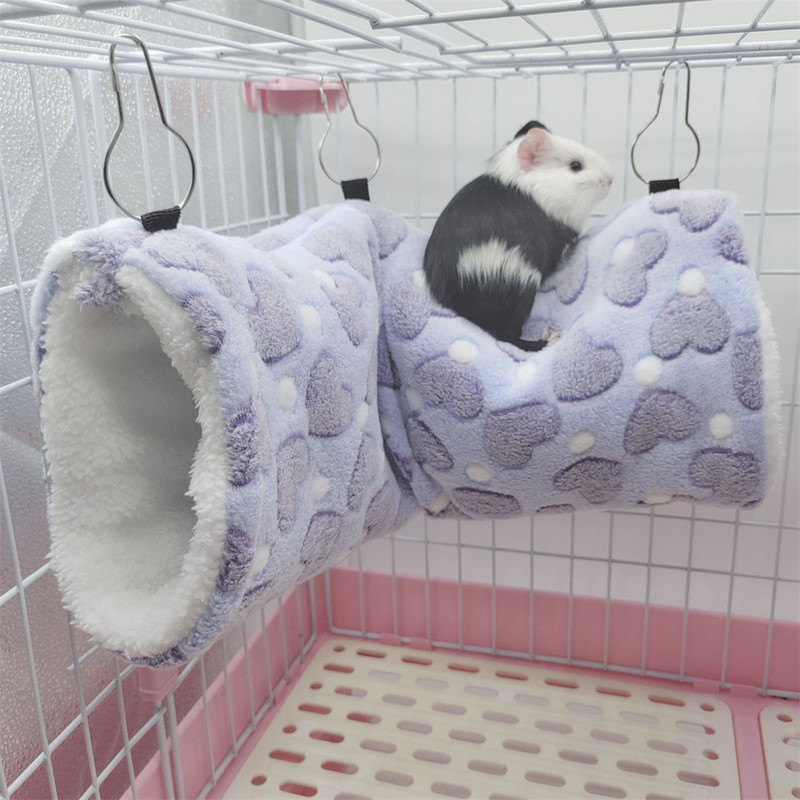 Szív szolf pamut plüss hörcsögök játszó alagutak Téli meleg fészek vadászgörény tengerimalacok számára Mókusok kis házi kedvenc játékok Kiegészítők