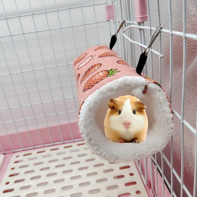 Hammock Bed Tunnel Shape Nest for Bunkbed Sugar Glider Hammock Guinea Pig Cage Accessories Bedding Warm Hammock for Hamster
