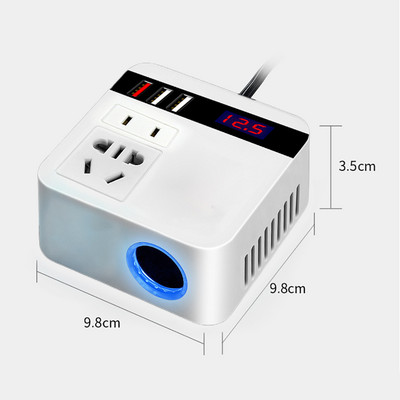 Μετατροπέας ισχύος αυτοκινήτου 150W Μετατροπέας ταχείας φόρτισης DC 12V σε 110V Μετατροπέας φορτιστή USB για iPad RV SUV για Tablet Auto Mobile