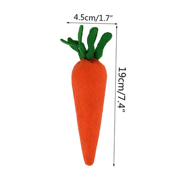 3бр. Великденски орнамент от морков плат Зайче Симулация на моркови Зеленчуци за домашен декор на маса Пролетно Великденско парти Консумативи Детска играчка
