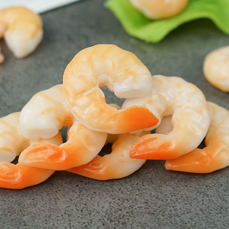 1/5db/csomag Szimulációs garnélarák hamis élelmiszer-modell PVC magas utánzatú garnélarák tenger gyümölcsei étterem ablaka fényképes kellékek gyerekjátékok