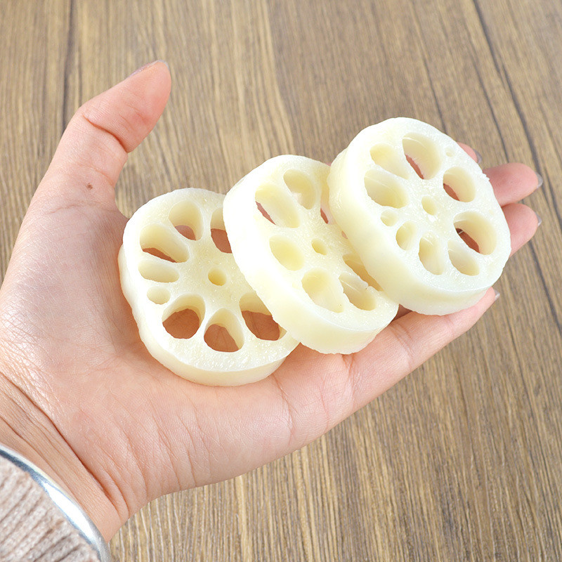 Mesterséges lótuszgyökér szeletek Szimuláció Zöldségek Hamisítványok Konyhai kellékek Étterem Ételmodell Ablakok Kijelző Lakásdekoráció