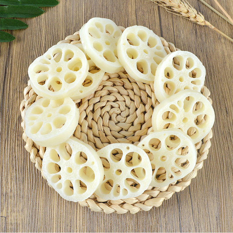 Mesterséges lótuszgyökér szeletek Szimuláció Zöldségek Hamisítványok Konyhai kellékek Étterem Ételmodell Ablakok Kijelző Lakásdekoráció