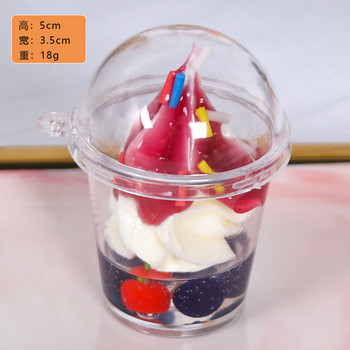 5cmX3,5cm Simulation Cream Ice Cream Cup Model PVC Soft Glue Mini Props Candy Cup of Fruit Ice Cream Fake Ice Cream DECOR