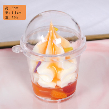 5cmX3.5cm Модел на чаша за крем за сладолед PVC Меко лепило Мини реквизит Чаша за бонбони от плодов сладолед Фалшив ДЕКОР за сладолед