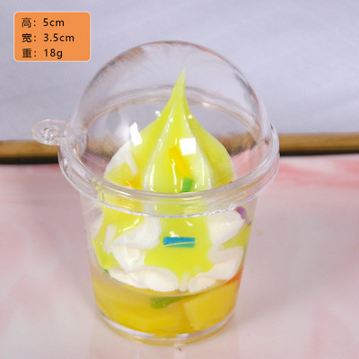 5cmX3,5cm szimulációs krémes fagylalt csésze modell PVC puha ragasztós mini kellékek cukorka csésze gyümölcsfagylalt hamis fagylalt DEKOR