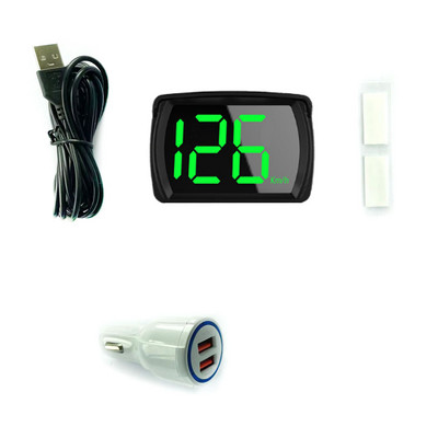 Autós HUD Headup kijelző KM/H MPH GPS digitális sebességmérő LED nagy betűtípusú kijelzővel Autós töltőadapter autós SUV motorkerékpárhoz